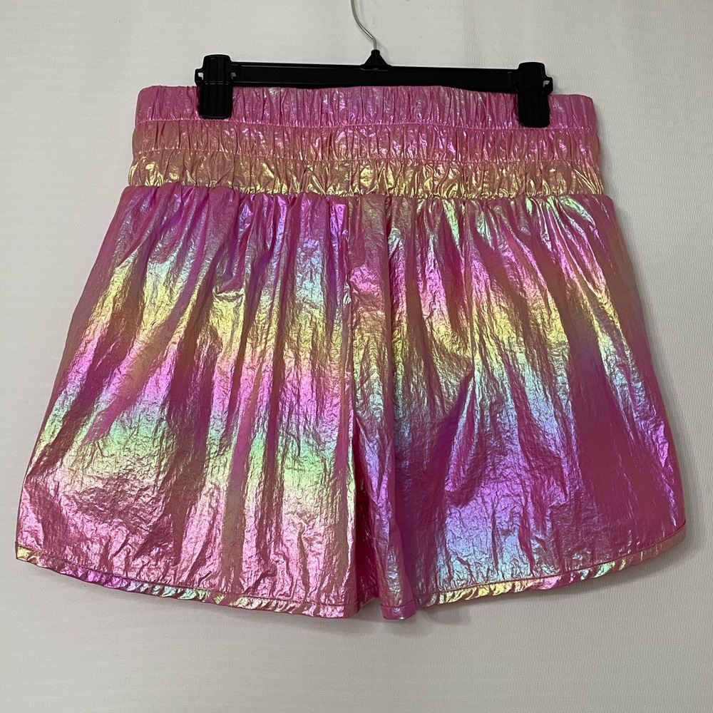 Simply Southern Pink Iridescent Metallic Shorts Women’s Size L - Picture 4 of 6